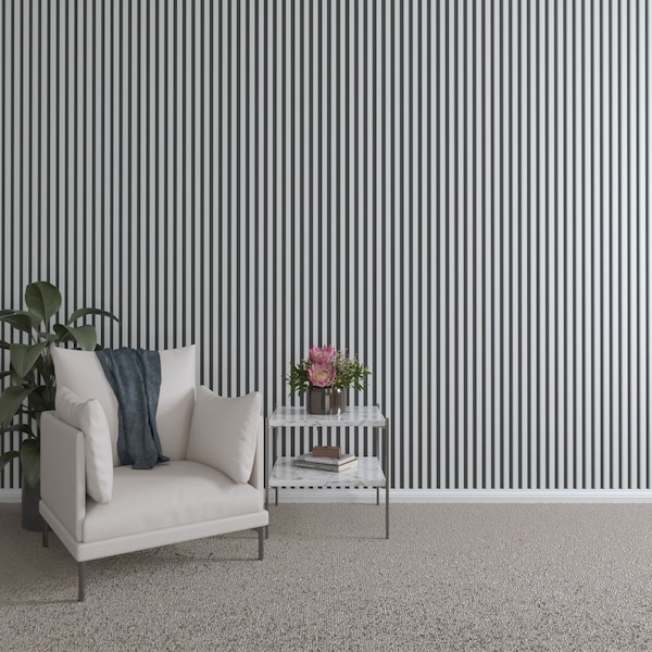 Ekena Millwork 48H x 5/8T Adjustable PVC Slat Wall Panel Kit w/ 1W Slats, Unfinished contains 42 Slats SWP84X48X0625UN - main